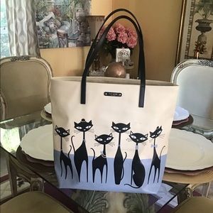 Kate Spade CAT 🐈‍⬛ Tote blue white black NWT